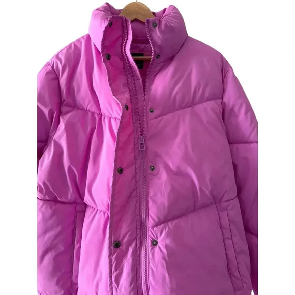 Wild Fable Cropped Puffer Coat Jacket in Magenta Pink Size L - Picture 4 of 8